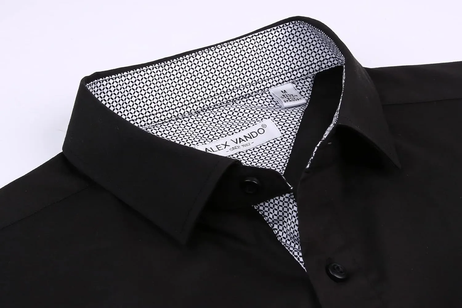 Alex Vando Mens Dress Shirts 4-Way Stretch Wrinkle Free Regular Fit Short Sleeve Men Button Down Shirt