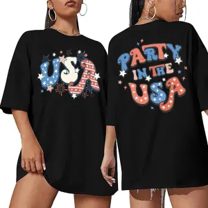 American Flag Oversized T Shirt Women Vintage Graphic Patriotic Tee 4th of July Tshirt Short Sleeve Casual Loose Tops