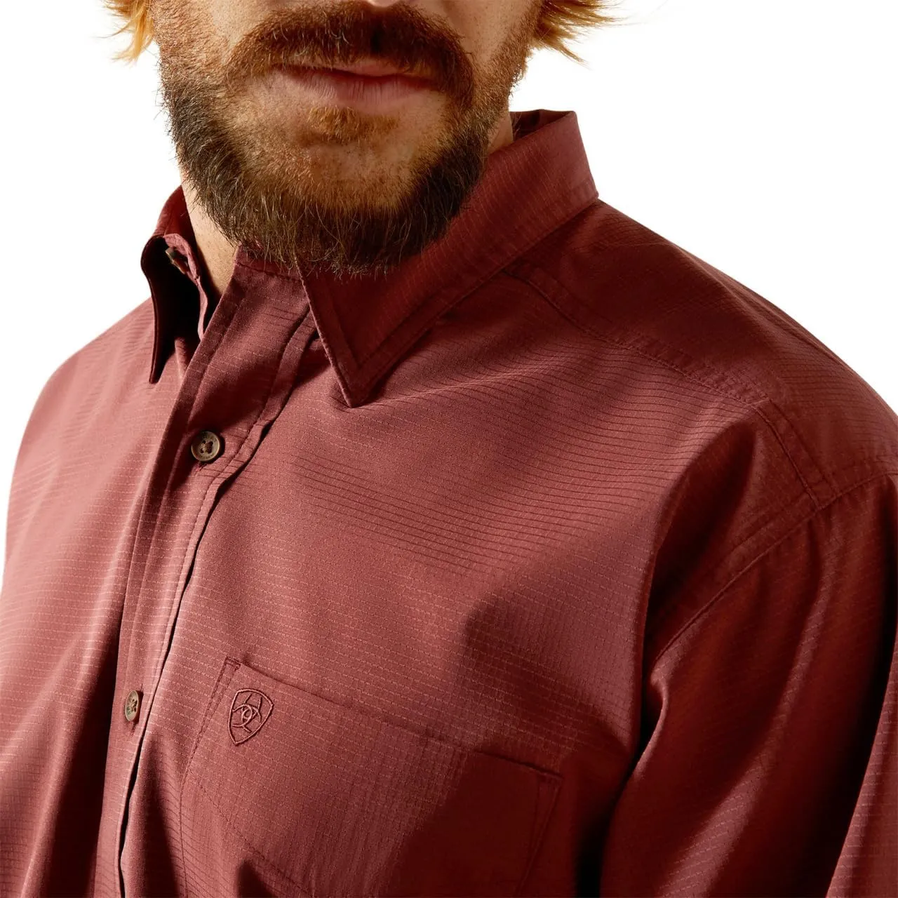 ARIAT Mens Red Mahogany Airflow Shirt