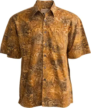 Autumn Gold Tropical Hawaiian Batik Shirt