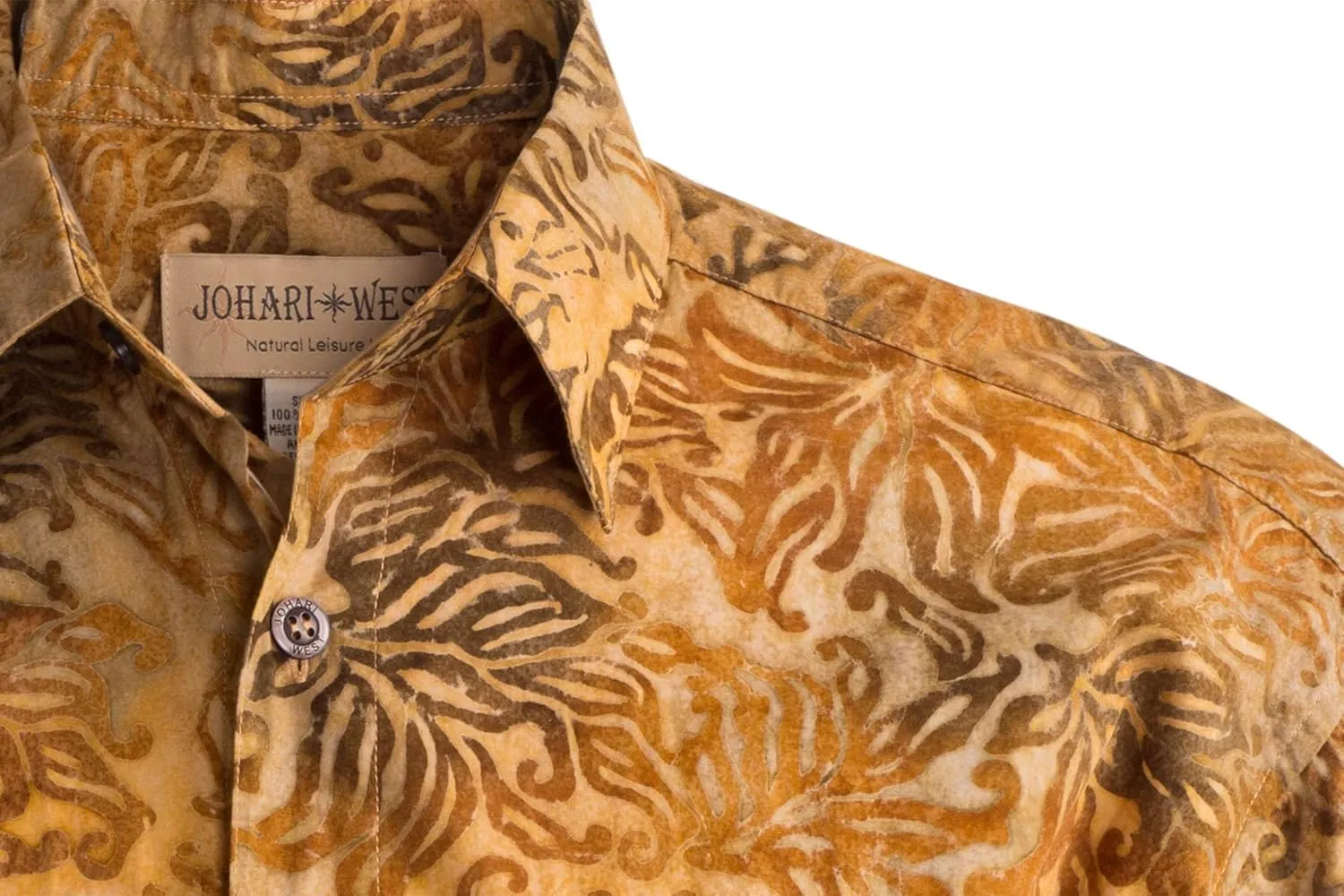 Autumn Gold Tropical Hawaiian Batik Shirt