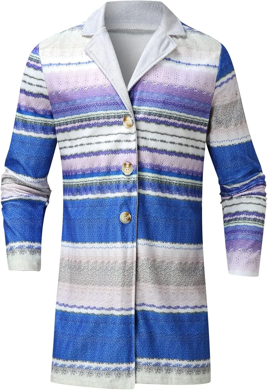 Aztec Jacket for Men, Mid Length Cardigan Sweaters, Shawl Collar Long Sleeve Open Front Button Jumper with Pockets
