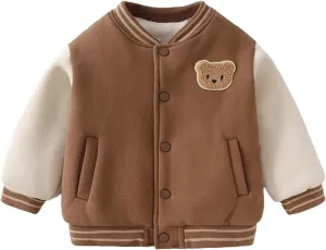 Baby Boy Girl Varsity Baseball Jacket Causal Slim Fit Varsity Letterman Jacket Boys Bomber Jackets Winter Clothes