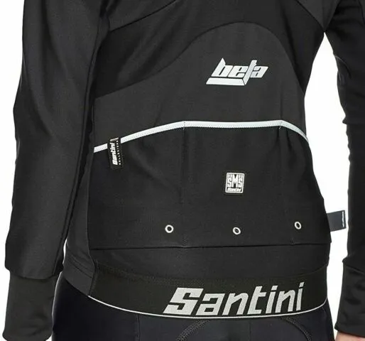 Beta Windproof Womens Cycling Jacket Black by Santini