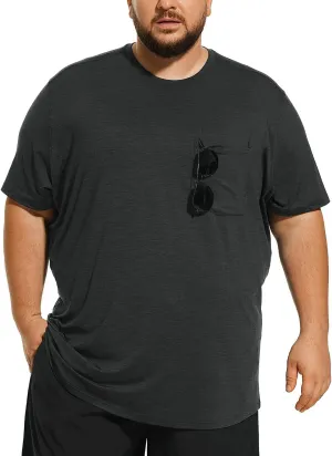Big and Tall Mens T-Shirt UPF 50  Sun Protection Swim Shirt SPF Quick Dry 2XL-6XL