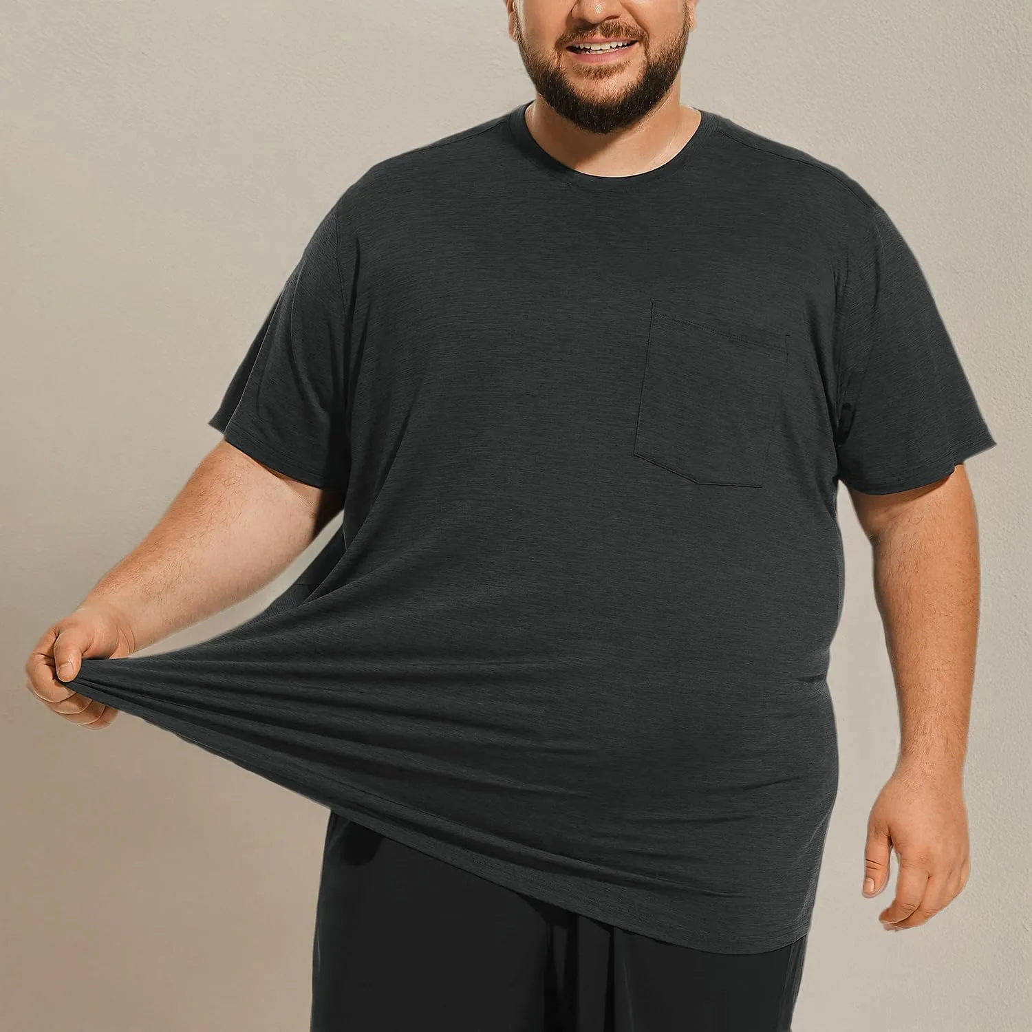 Big and Tall Mens T-Shirt UPF 50  Sun Protection Swim Shirt SPF Quick Dry 2XL-6XL