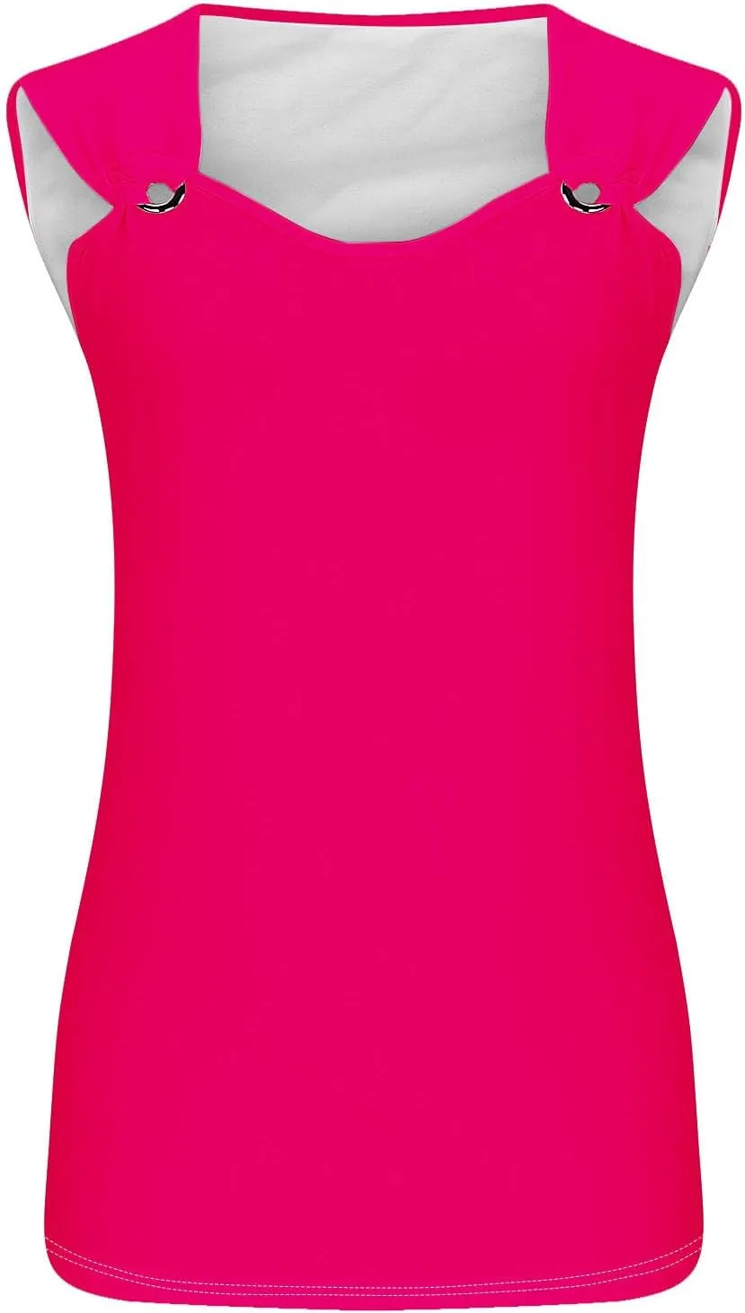 Binmer Summer Tank Tops for Women 2024 Sleeveless V Neck Tshirt Loose Fit Casual Hole Straps Blouses Workout Camisoles
