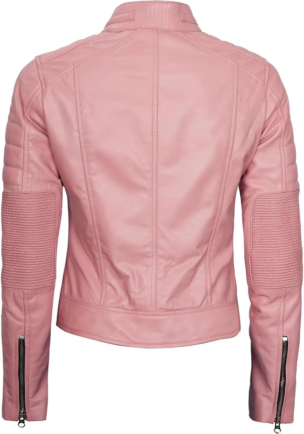 Blingsoul Cafe Racer Leather Jacket Womens - Real Lambskin Leather Jackets for Women