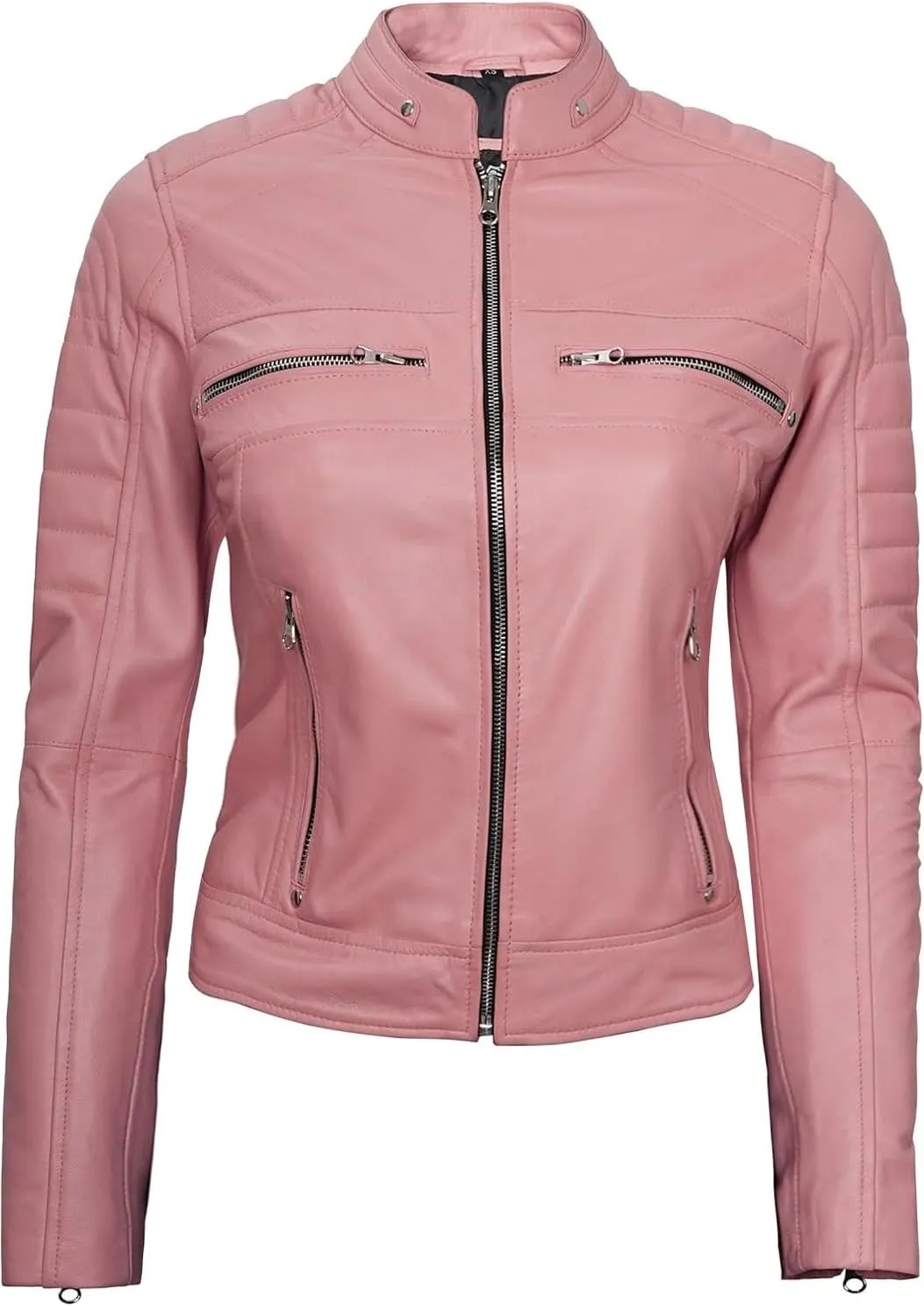 Blingsoul Cafe Racer Leather Jacket Womens - Real Lambskin Leather Jackets for Women