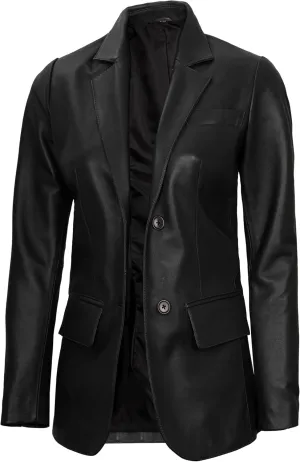 Blingsoul Leather Blazer Jacket Women - Leather Coats for Women