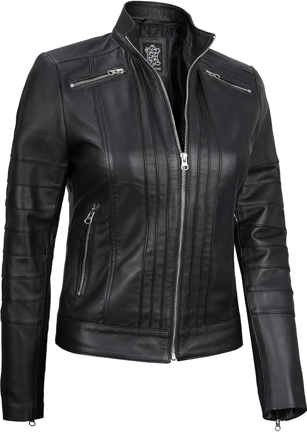 Blingsoul Real Leather Jacket For Women -Women's Cafe Racer Style Leather Jackets