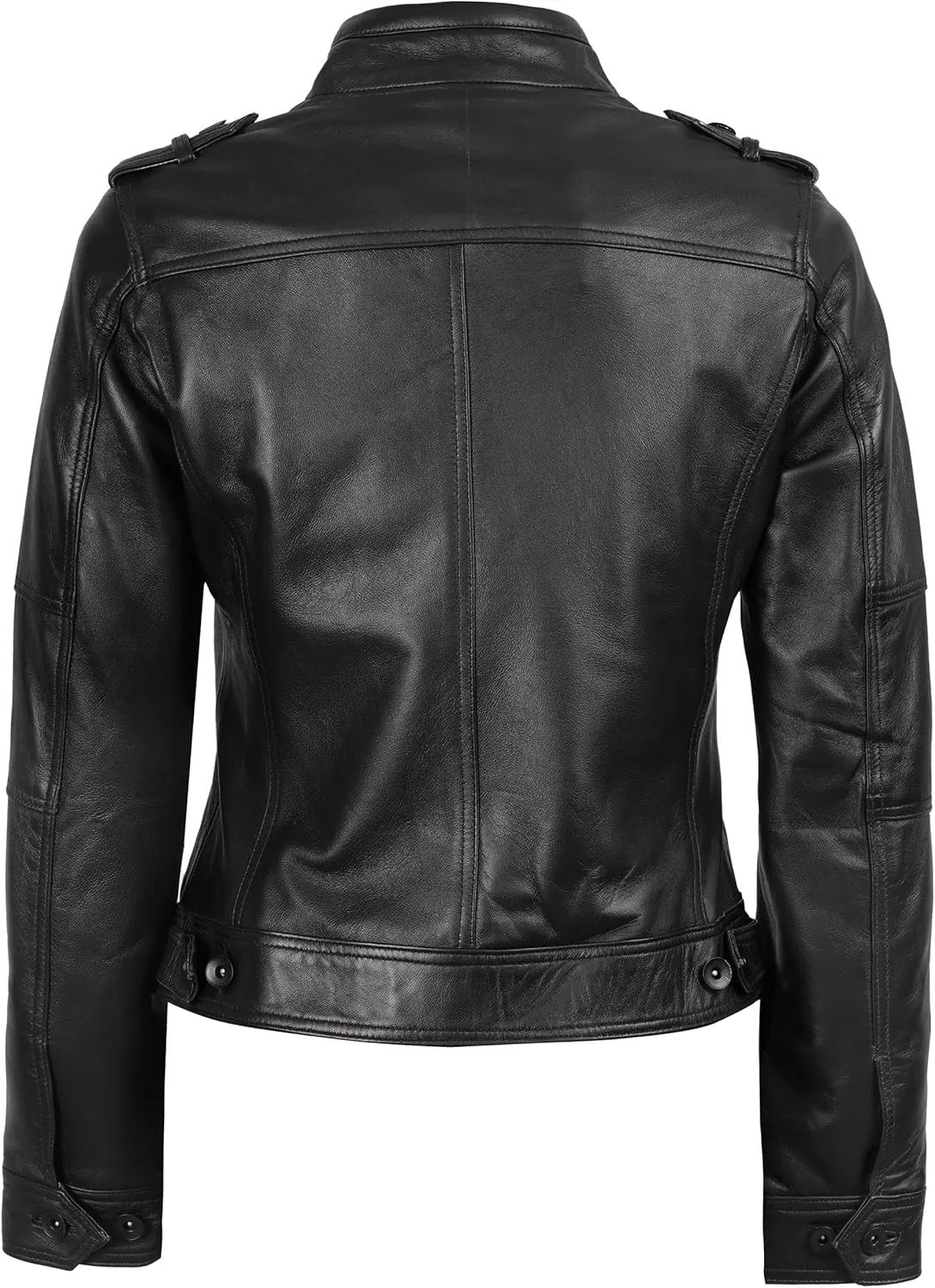 Blingsoul Real Leather Jacket For Women -Women's Cafe Racer Style Leather Jackets