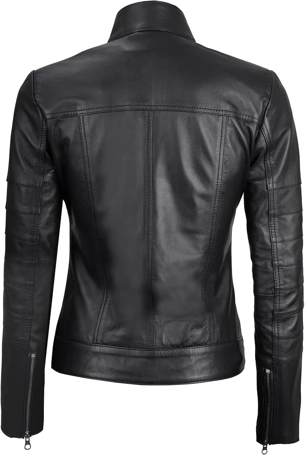 Blingsoul Real Leather Jacket For Women -Women's Cafe Racer Style Leather Jackets