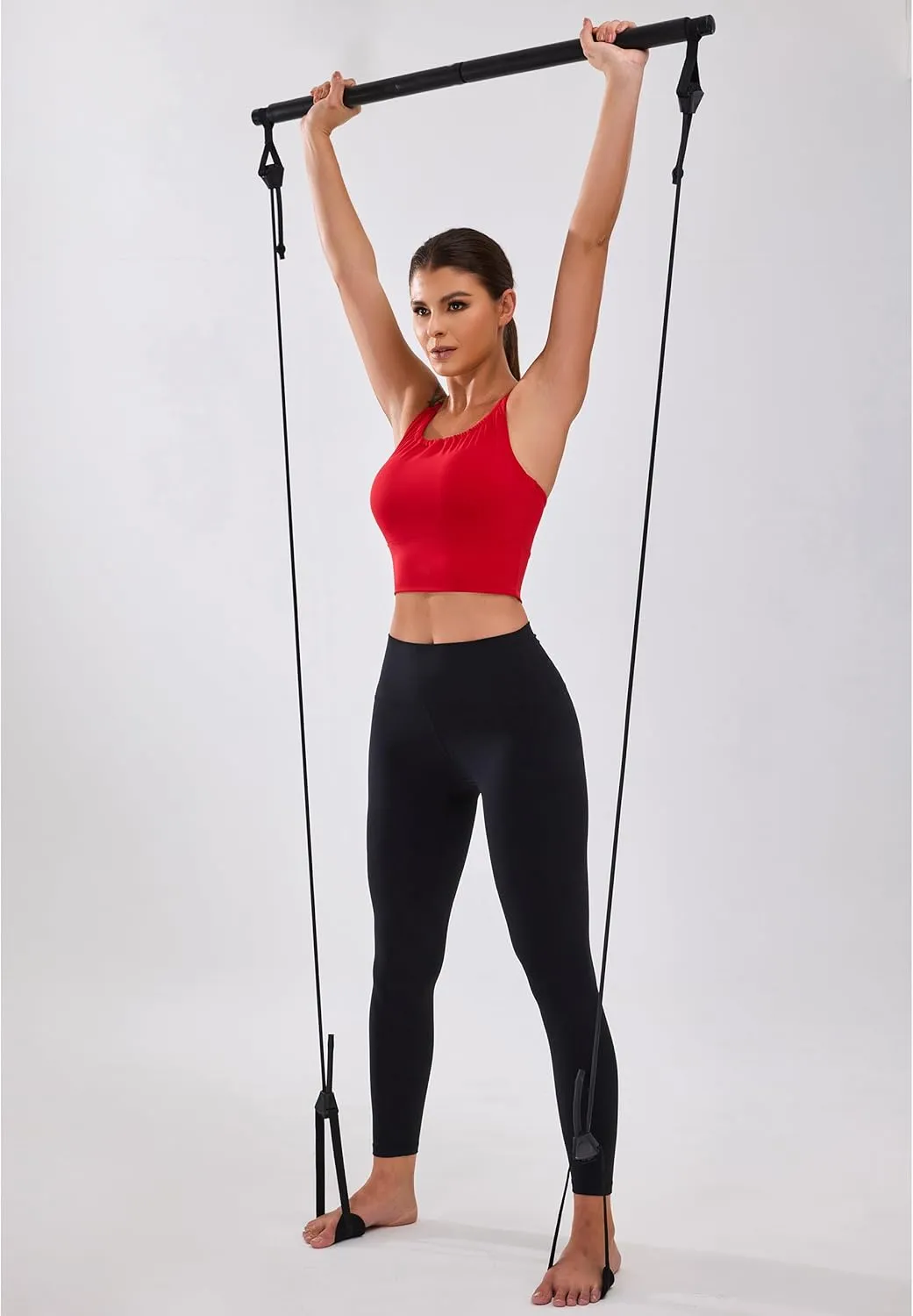 BMJL Women's Workout Tank Top Bulit in Bra Removable Pad Racerback Athletic Gym Yoga Camisole Smocked Neck Cropped Top