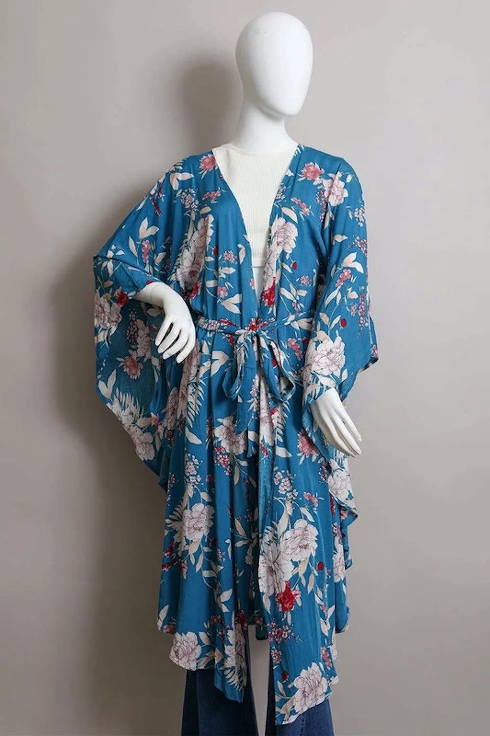 Bohemian Floral Print Kimono