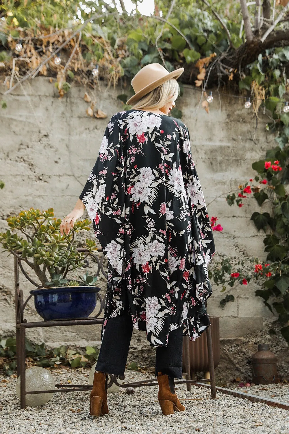 Bohemian Floral Print Kimono