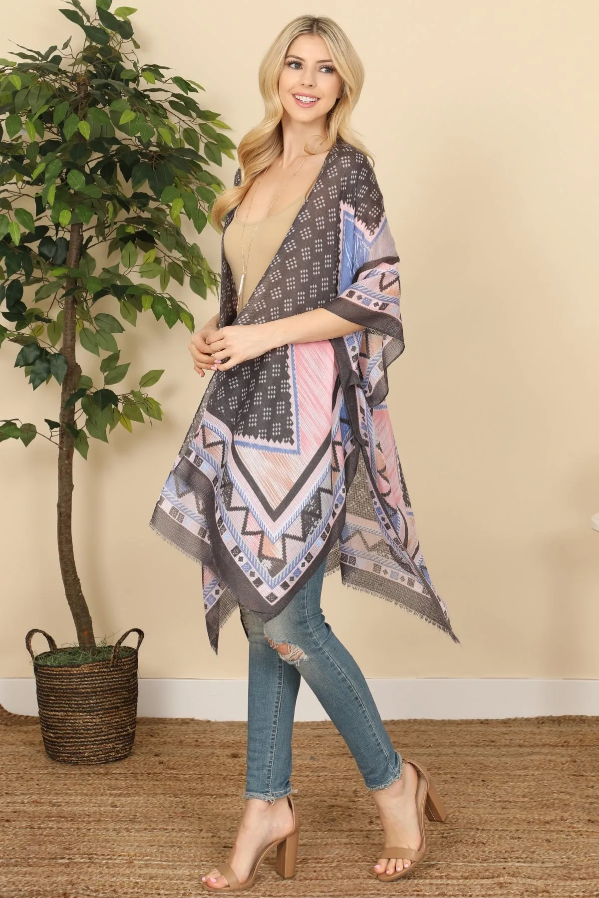 BOHEMIAN OPEN FRONT TASSEL KIMONO