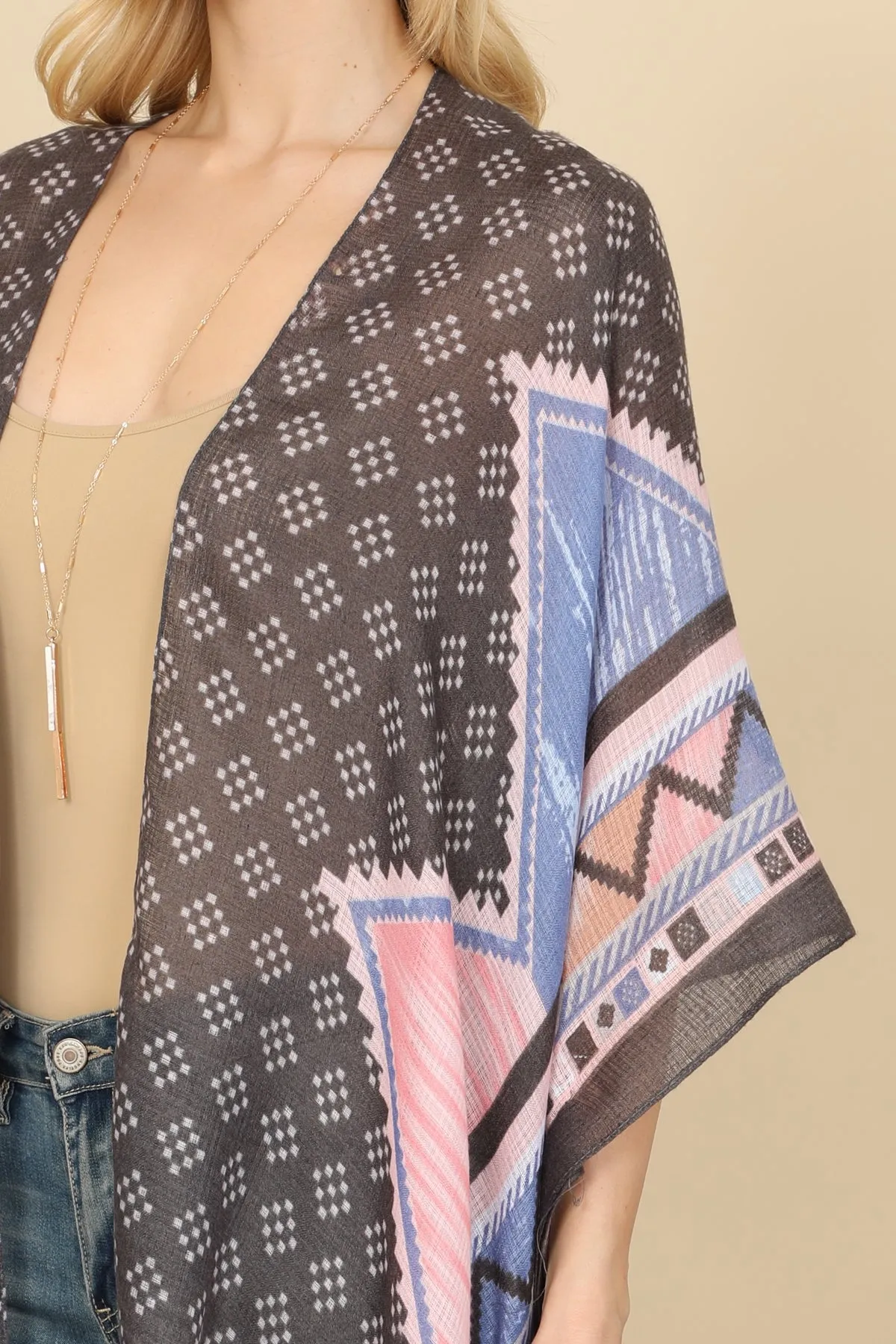 BOHEMIAN OPEN FRONT TASSEL KIMONO