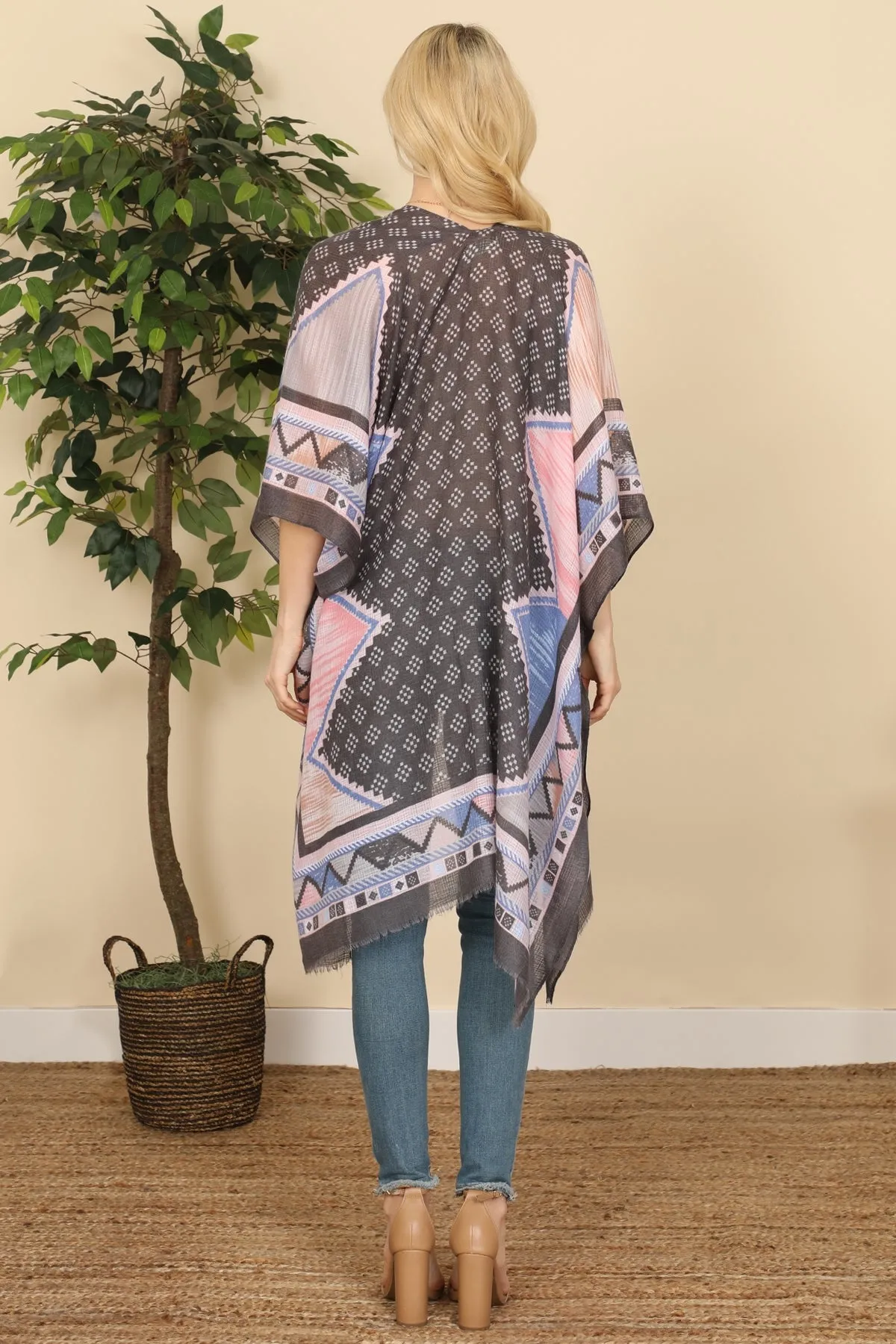 BOHEMIAN OPEN FRONT TASSEL KIMONO