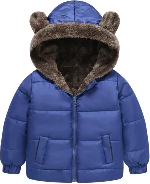Boys And Girls Middle Children Solid Color Ears Cute Pocket Short Cotton Padded Children's Coat Jackets Kids