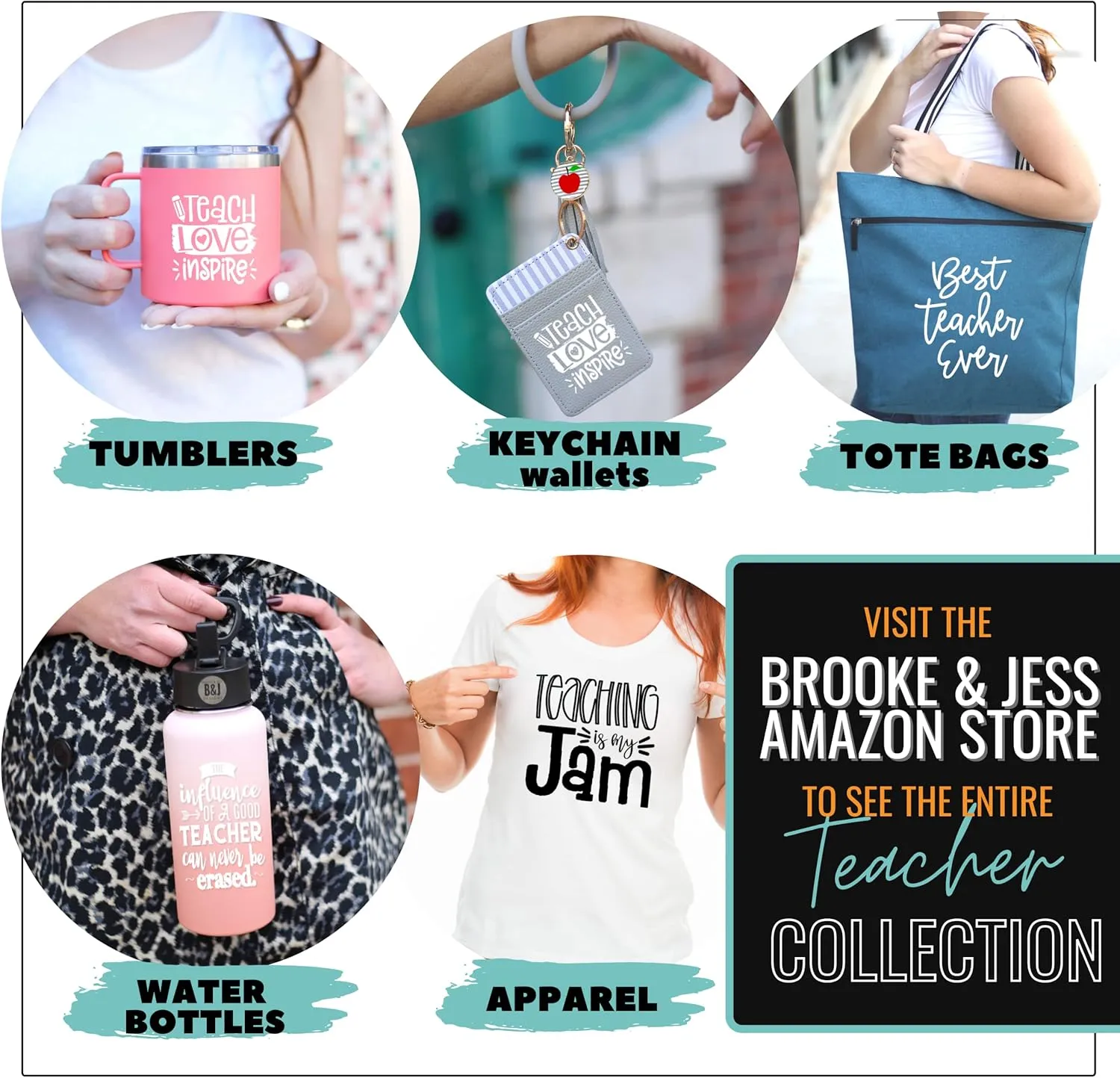Brooke & Jess Designs Teacher Tote Bag for Work - Teacher Handbag Gifts for Women, Teacher Bag Best Teacher Appreciation Gift
