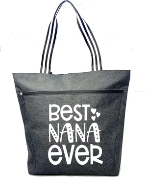 Brooke & Jess Designs Tote Bag for Grandma  Sturdy Canvas Grandma Tote w/Zipper & Inner Pocket Grandma Bag for Everyday Use