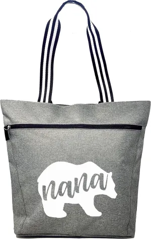 Brooke & Jess Designs Tote Bag for Grandma  Sturdy Canvas Grandma Tote w/Zipper & Inner Pocket Grandma Bag for Everyday Use