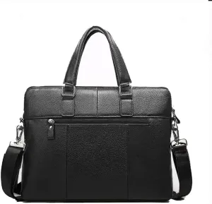Business Briefcase,Mens Messenger Bag Waterproof Canvas Leather Computer Laptop Bag Briefcase Case Vintage Retro Waxed Canvas Genuine Leather Large Satchel Shoulder Bag College