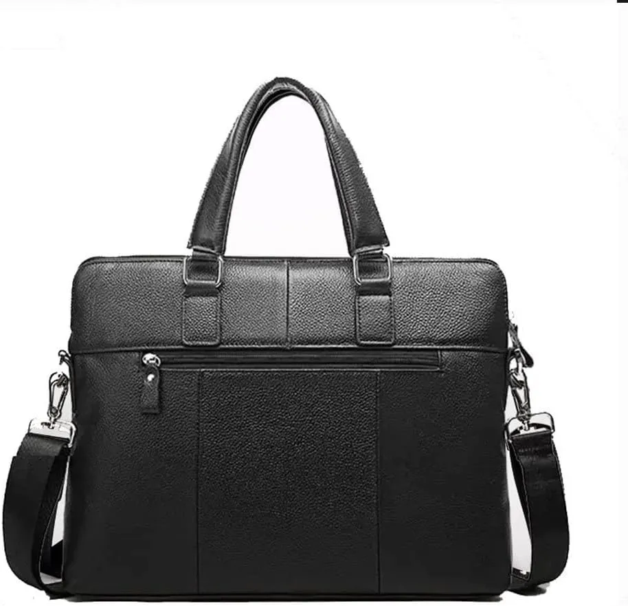Business Briefcase,Mens Messenger Bag Waterproof Canvas Leather Computer Laptop Bag Briefcase Case Vintage Retro Waxed Canvas Genuine Leather Large Satchel Shoulder Bag College