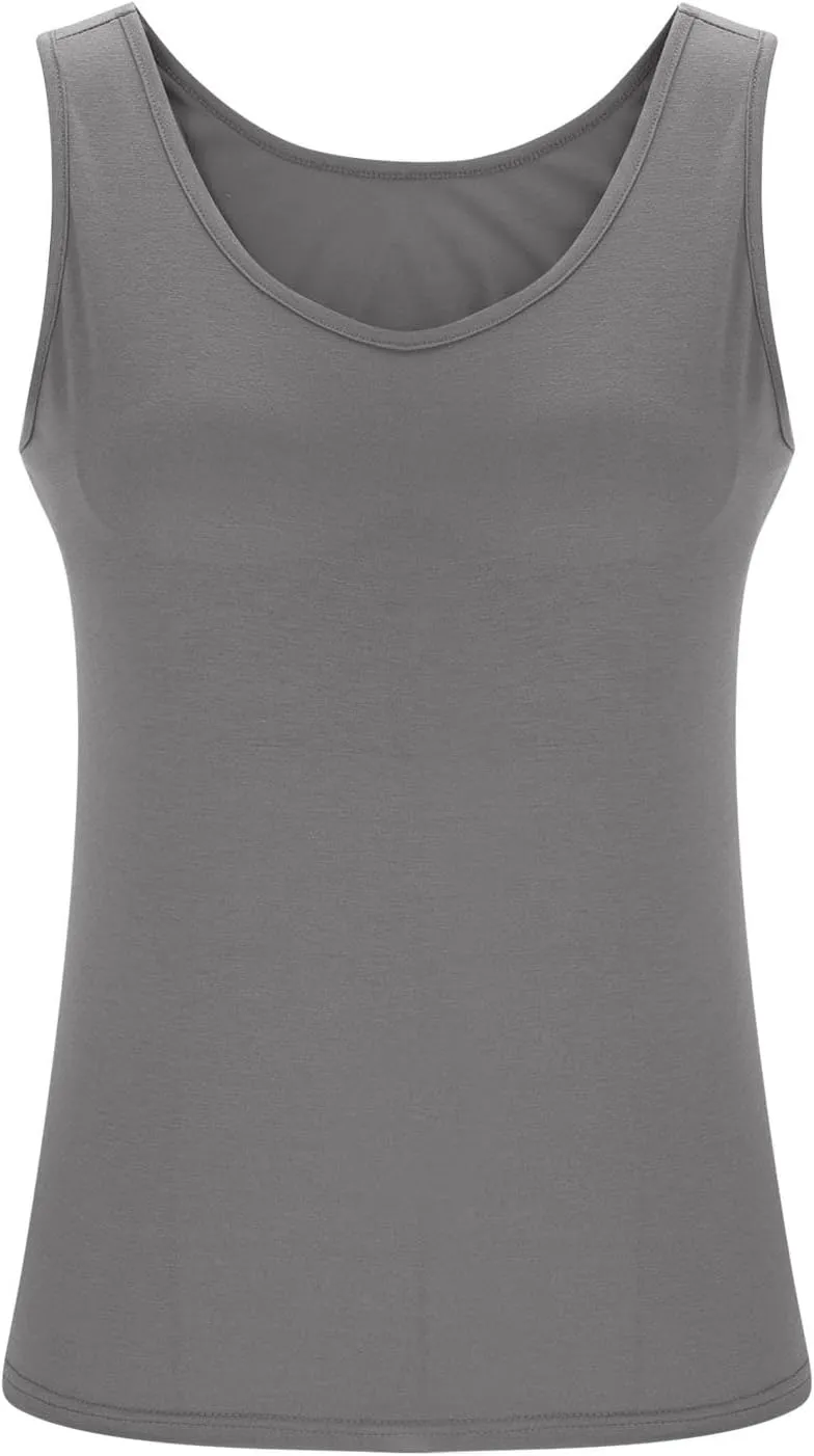 Camisole Tops for Women Built in Bra Plus Size Tank Tops Padded Sleeveless Top Summer 2025 Vacation Tank Top