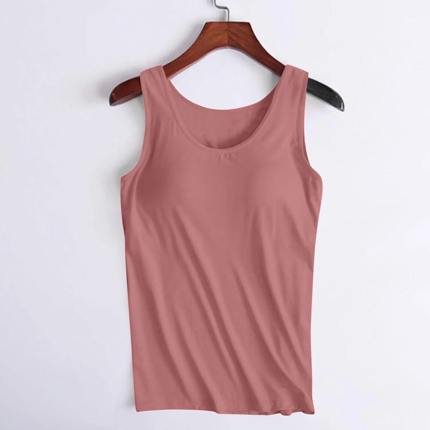 Camisole Tops for Women Built in Bra Plus Size Tank Tops Padded Sleeveless Top Summer 2025 Vacation Tank Top
