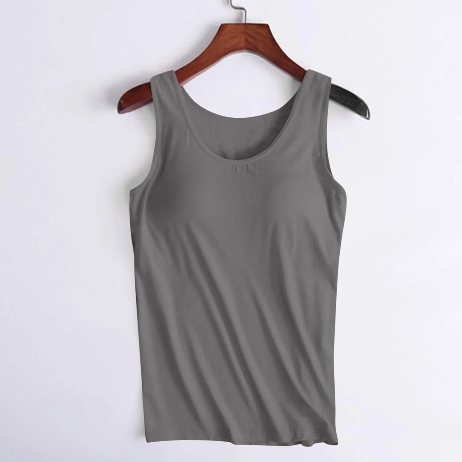Camisole Tops for Women Built in Bra Plus Size Tank Tops Padded Sleeveless Top Summer 2025 Vacation Tank Top