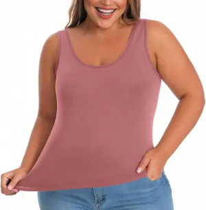 Camisole Tops for Women Built in Bra Plus Size Tank Tops Padded Sleeveless Top Summer 2025 Vacation Tank Top
