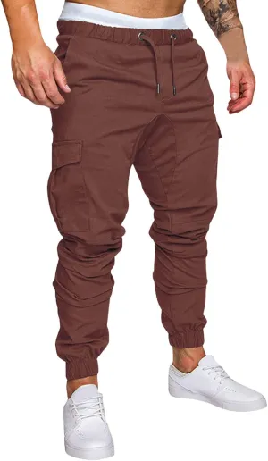 Cargo Pants for Men Big and Tall, Cargo Pants with Pockets Men's Heavyweight Cargo Fleece Sweatpants Stretch Elastic