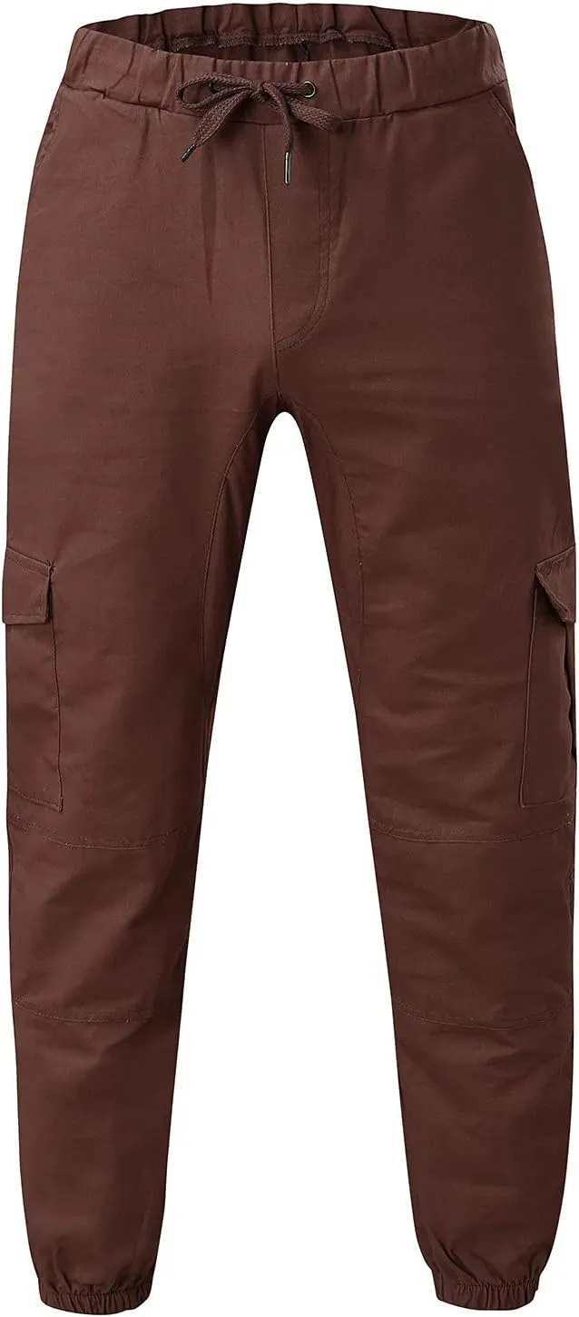 Cargo Pants for Men Big and Tall, Cargo Pants with Pockets Men's Heavyweight Cargo Fleece Sweatpants Stretch Elastic