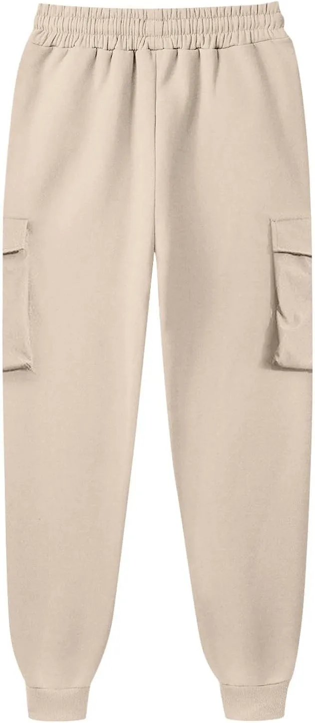 Cargo Pants for Men High Street Leisure Loose Sports Running Solid Color Lace Up Cargo Pants Sweater Men's Jogger