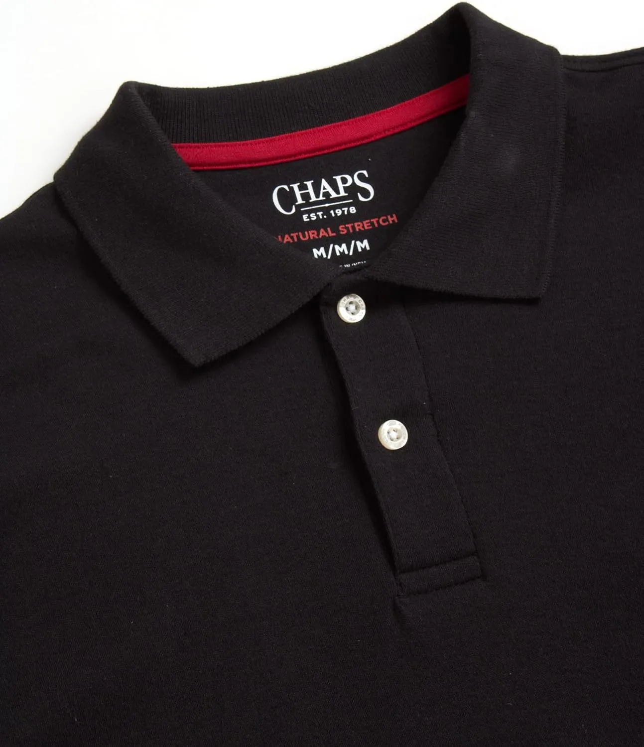Chaps Men's Polo Shirt - Classic Fit Short Sleeve 2-Button Double Knit Cotton Polo Shirt (S-XL)
