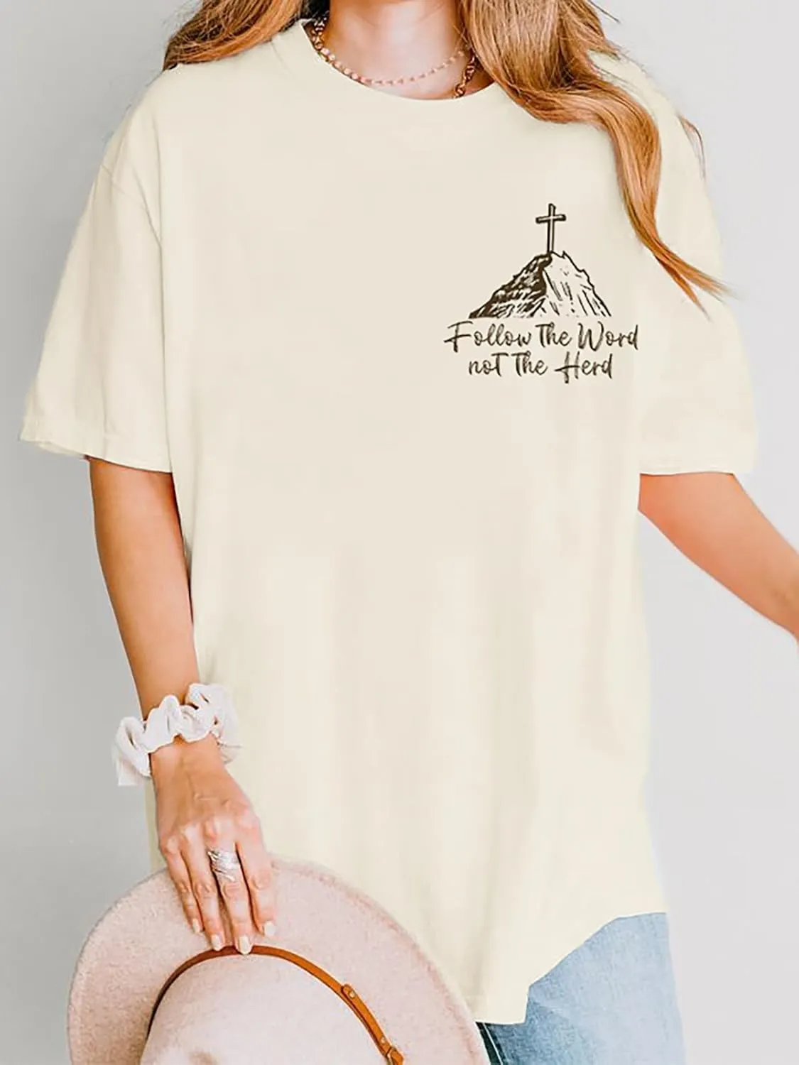 Christian Shirts for Women Oversized Religious Jesus Tshirt Western Cowboy Bible Verse Inspirational Tee Tops