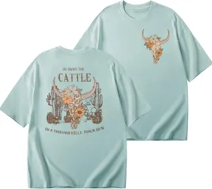 Christian Shirts for Women Oversized Religious Jesus Tshirt Western Cowboy Bible Verse Inspirational Tee Tops