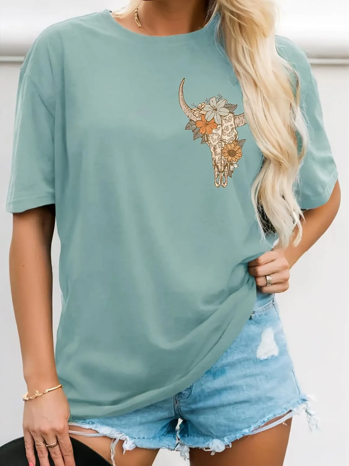 Christian Shirts for Women Oversized Religious Jesus Tshirt Western Cowboy Bible Verse Inspirational Tee Tops