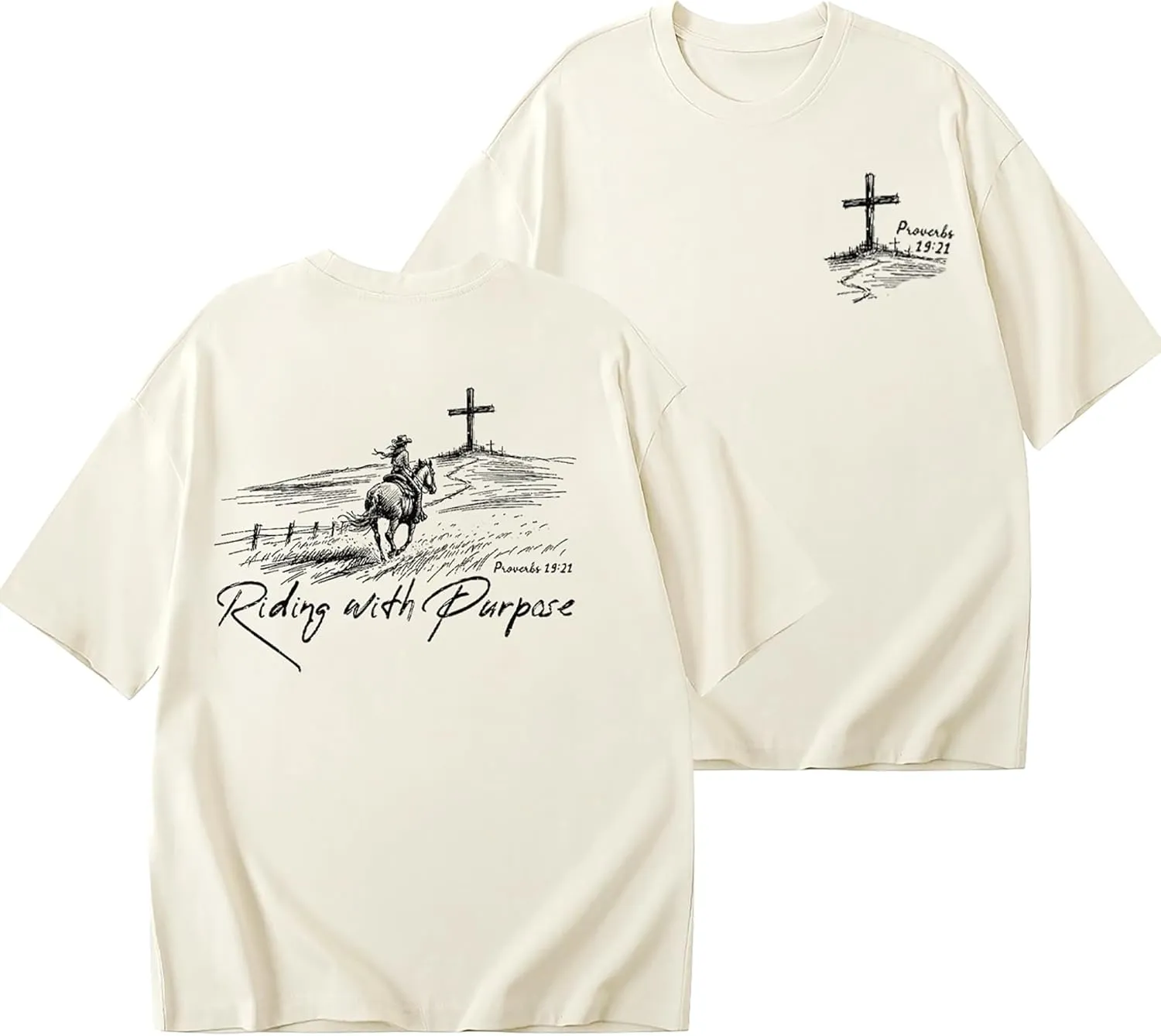 Christian Shirts for Women Oversized Religious Jesus Tshirt Western Cowboy Bible Verse Inspirational Tee Tops