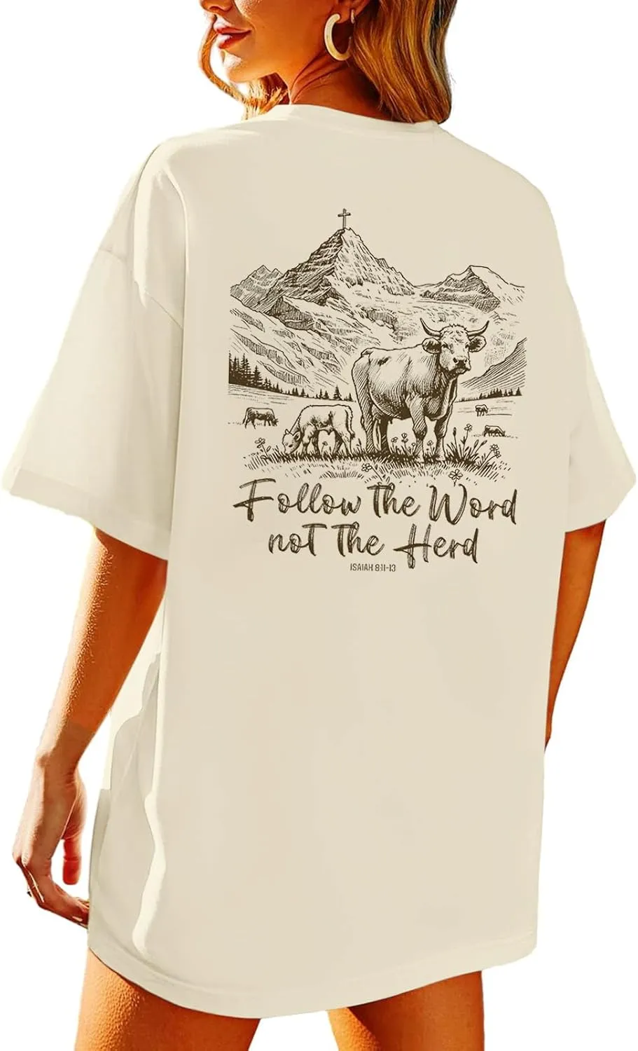 Christian Shirts for Women Oversized Religious Jesus Tshirt Western Cowboy Bible Verse Inspirational Tee Tops