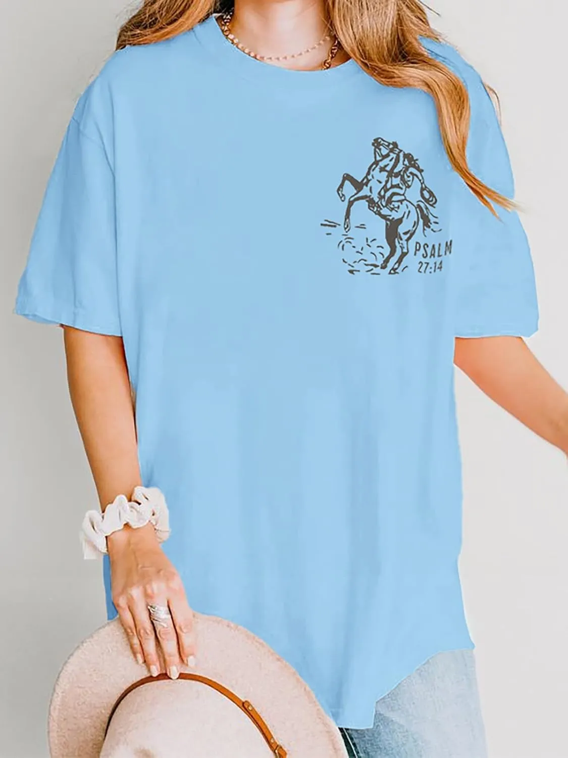 Christian Shirts for Women Oversized Religious Jesus Tshirt Western Cowboy Bible Verse Inspirational Tee Tops