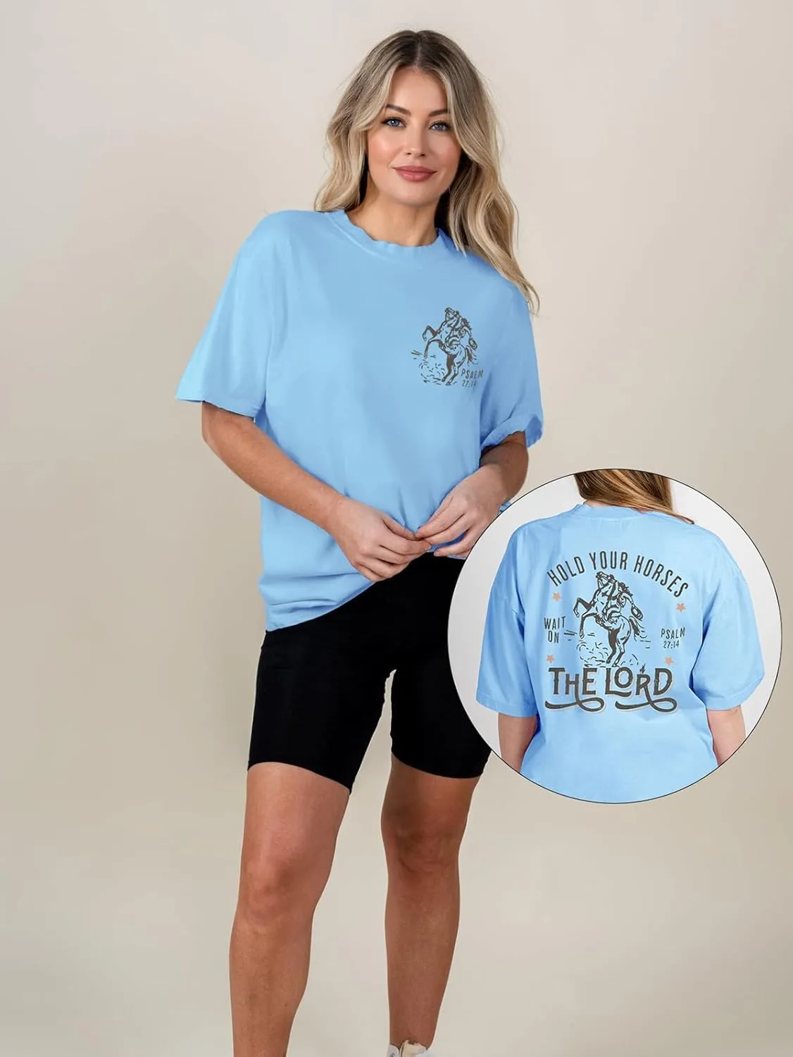 Christian Shirts for Women Oversized Religious Jesus Tshirt Western Cowboy Bible Verse Inspirational Tee Tops