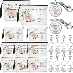 Cna Week Gifts Church Sister in Christ Makeup Bag Bible Verse Keychains for Women Birthday Friendship Gift
