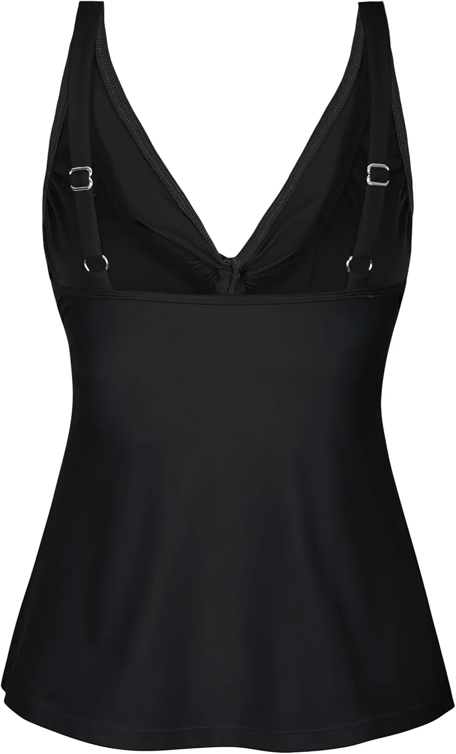 coastal rose Women's Underwire Tankini Top Twist Front V Neck Push Up Swimsuit Top Flowy Bathing Suit Tops Only