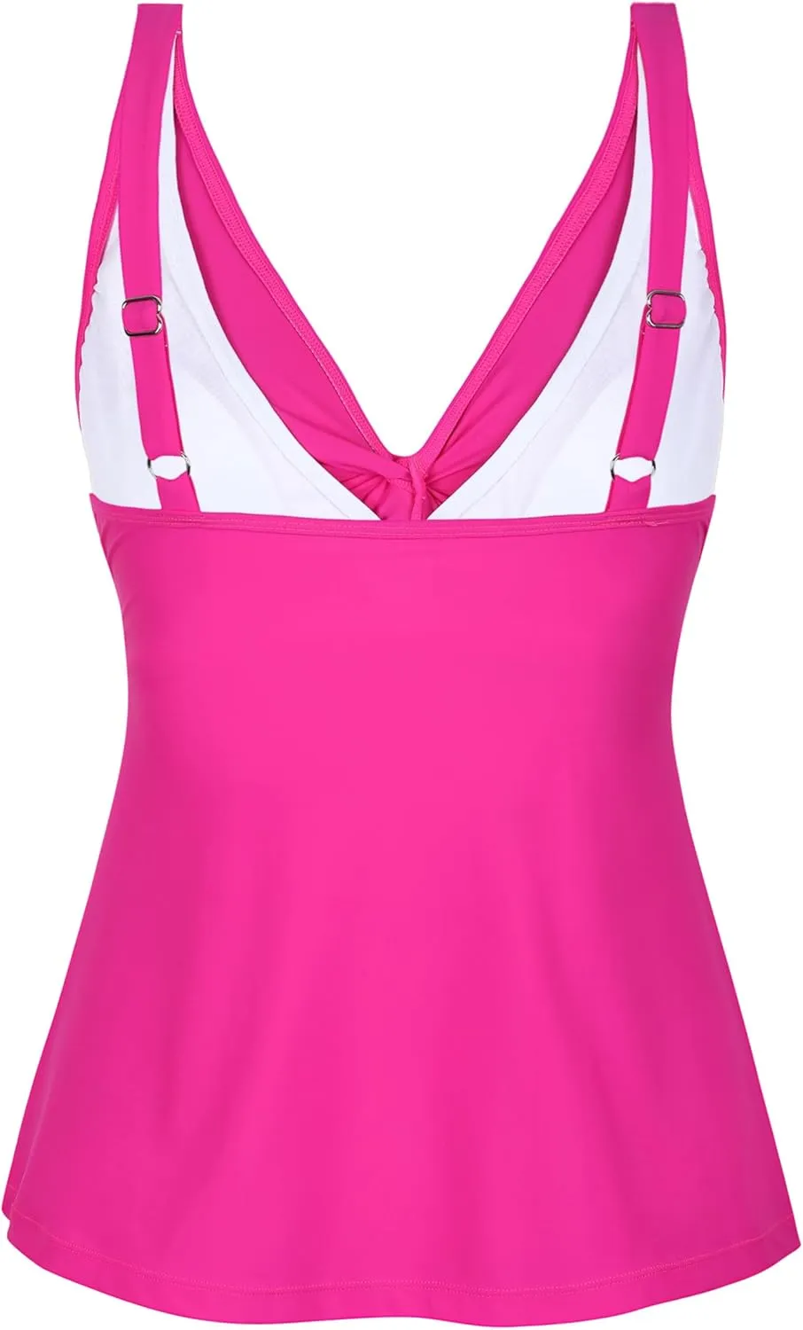 coastal rose Women's Underwire Tankini Top Twist Front V Neck Push Up Swimsuit Top Flowy Bathing Suit Tops Only