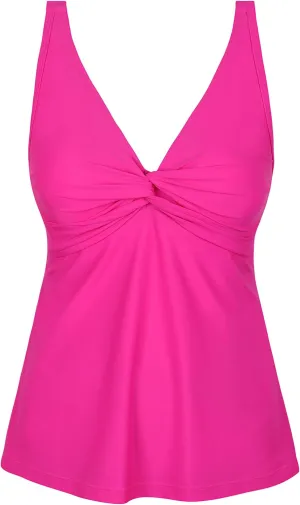 coastal rose Women's Underwire Tankini Top Twist Front V Neck Push Up Swimsuit Top Flowy Bathing Suit Tops Only