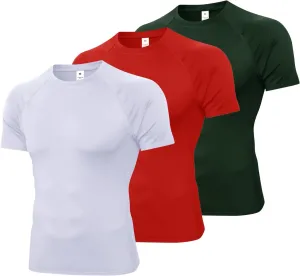 Compression Shirt Men Short Sleeve T-Shirt Cool Dry Top Baselayer Undershirts for Workout Gym Football Basketball