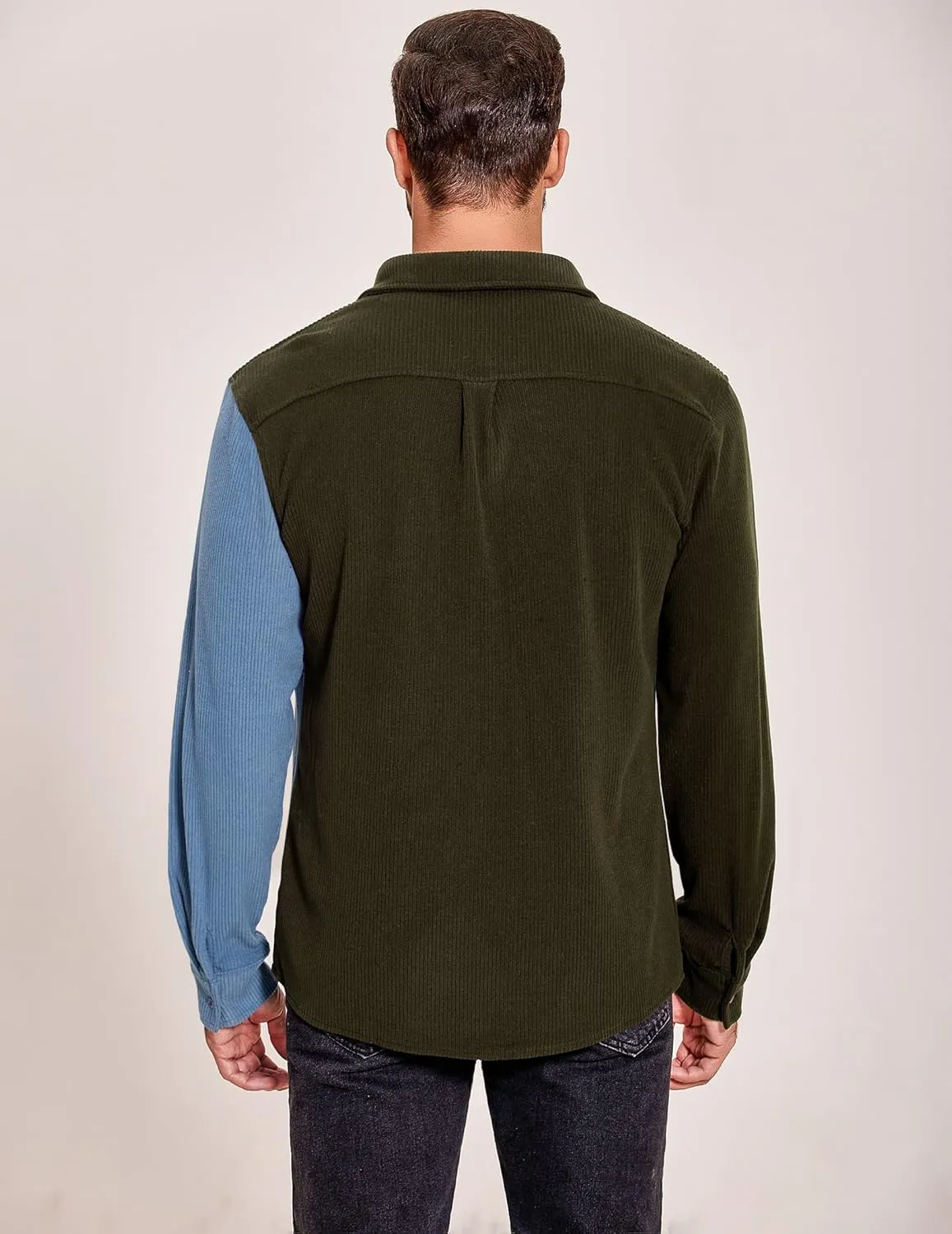 COOFANDY Men's Corduroy Shirt Casual Shacket Long Sleeve Button Down Lightweight Jacket